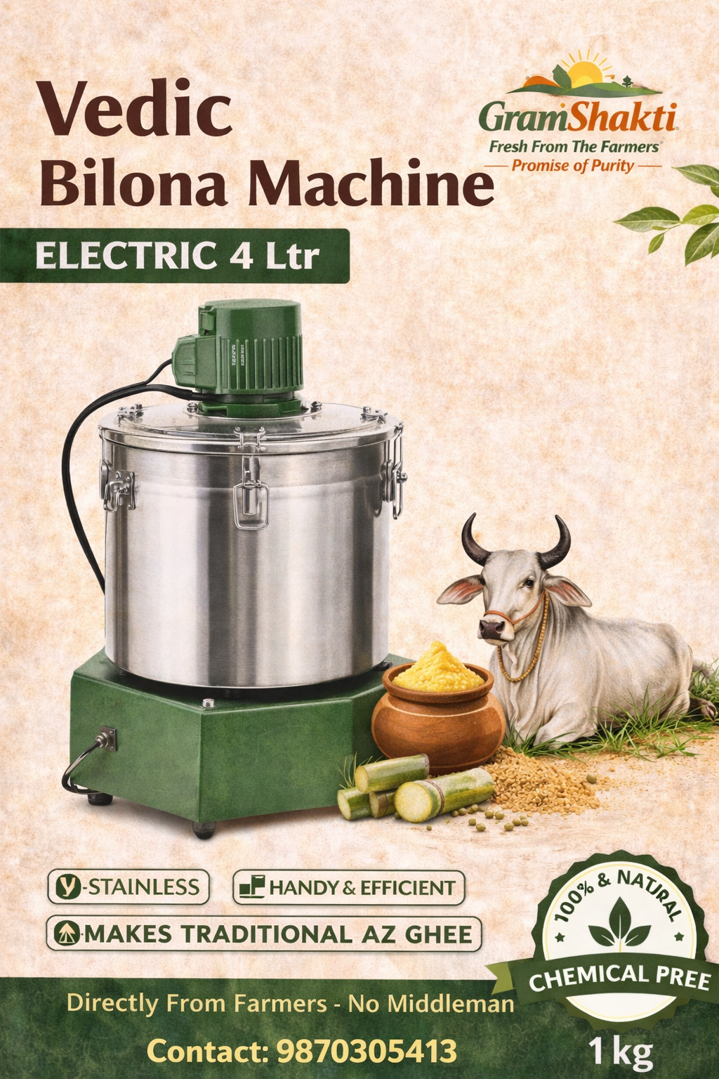 Vedic Bilona Machine Electric 4 Ltr