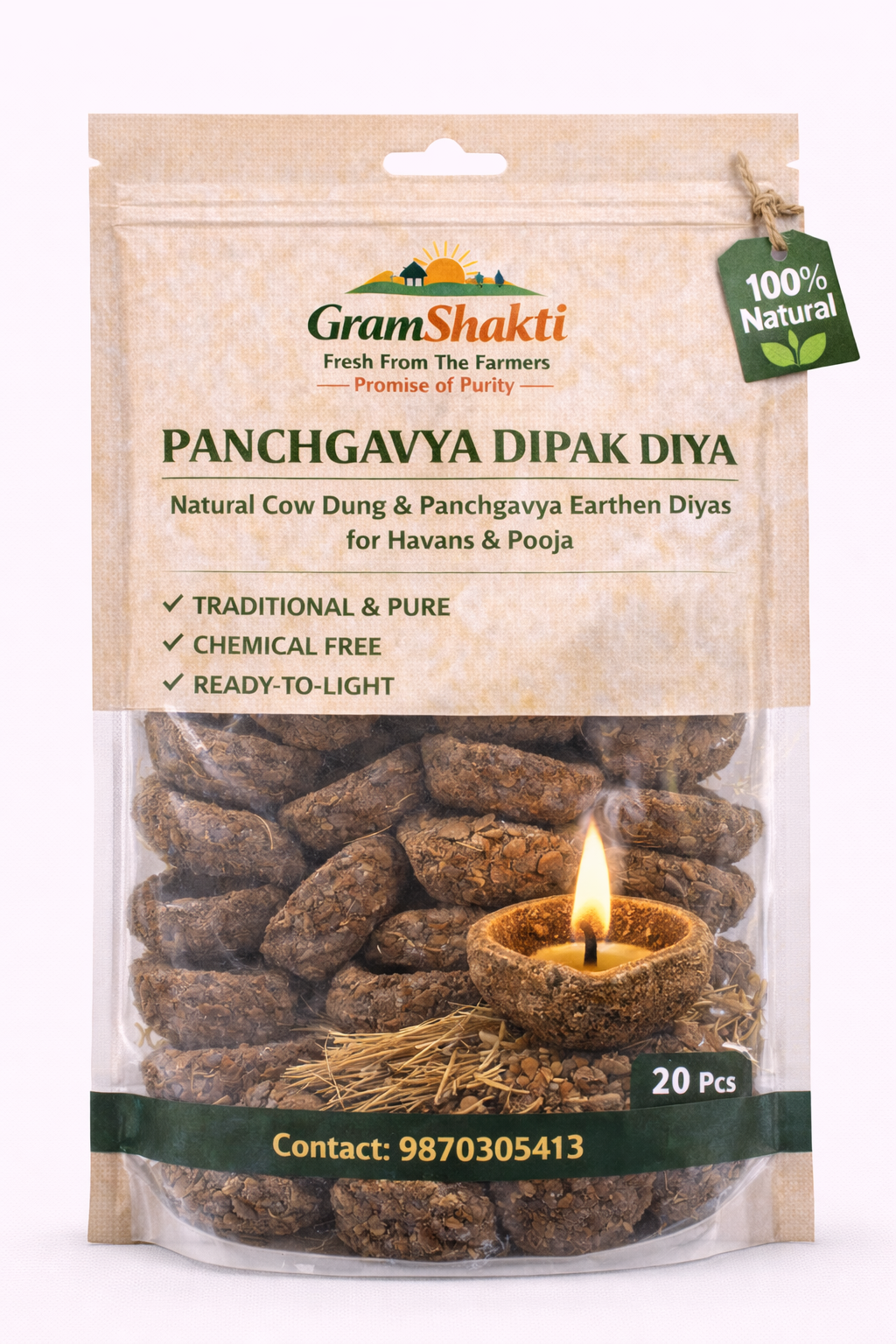 Panchgavya Dipak Diya 20pcs