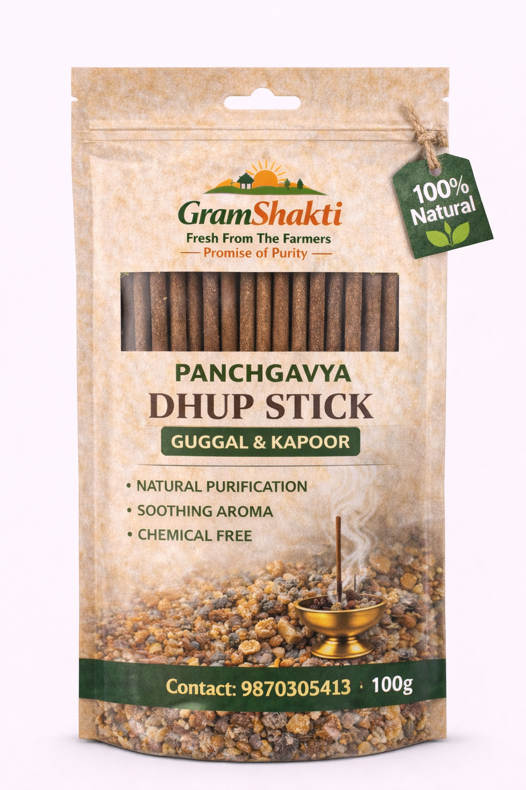 Panchgavya Dhup Stick Guggal & Kapoor 100g